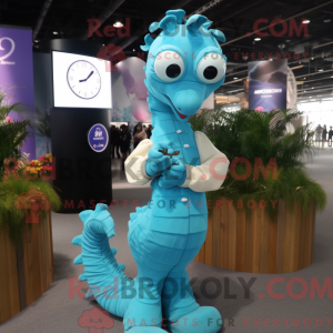 Máscara Cyan Seahorse com...