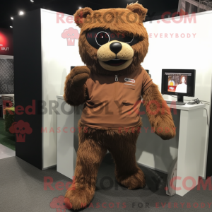 Brun men maskot kostume...