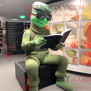 Grüner Soldat Maskottchen...