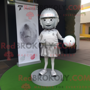 Sølv golfbold maskot...