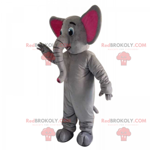 Maskottchen kleiner grauer Elefant und rosa Ohren -