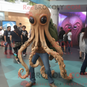 Tan Kraken maskot drakt...