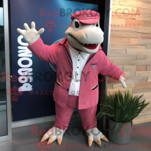 Pink Komodo Dragon maskot...