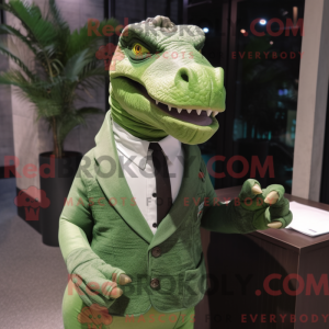 Grøn Iguanodon maskot...