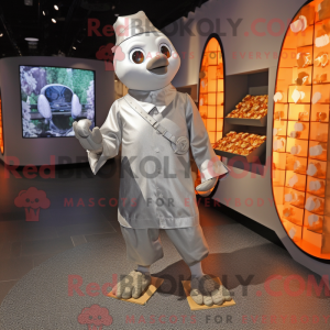 Sølv mandarin maskot drakt...