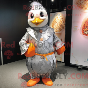 Sølv mandarin maskot drakt...
