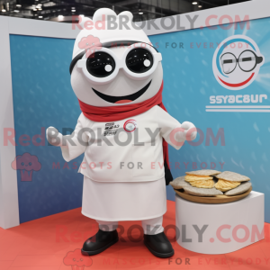 Witte Sushi-mascottekostuum...