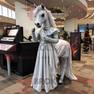 Silver Mare maskot kostume...