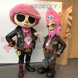 Rosa piratmaskotdraktfigur...