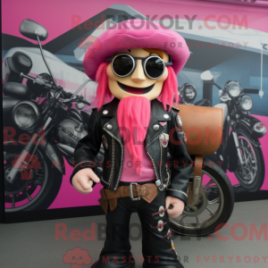 Rosa piratmaskotdraktfigur...