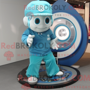 Cyan Plate Spinner maskot...