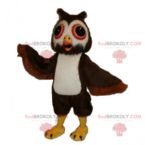 Lille ugle maskot med store øjne - Redbrokoly.com