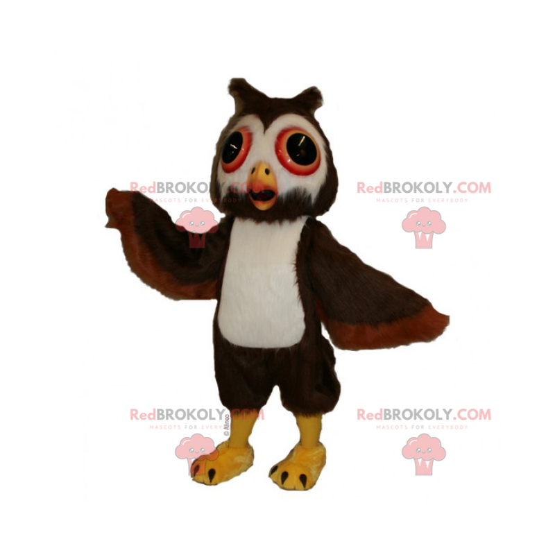 Lille ugle maskot med store øyne - Redbrokoly.com