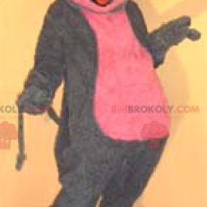 Mascote de camundongo cinza e rosa - Redbrokoly.com
