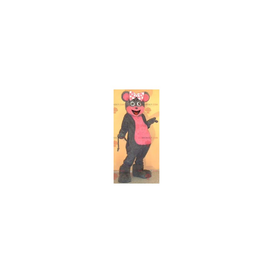 Mascota del ratón gris y rosa - Redbrokoly.com