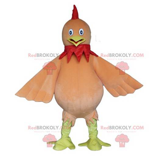 Obří holub žlutý a červenohnědý pták maskot - Redbrokoly.com