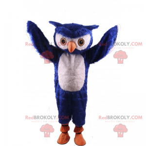 Kleine blauwe uil mascotte - Redbrokoly.com