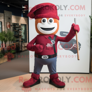 Maroon Knife Thrower mascot...