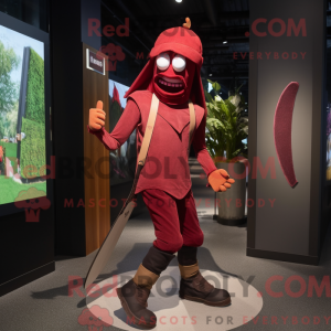 Maroon Knife Thrower mascot...