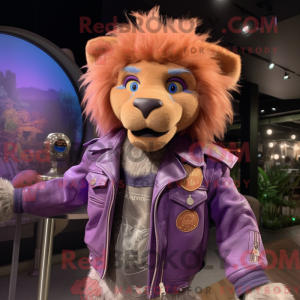 Lavender Tamer Lion mascot...