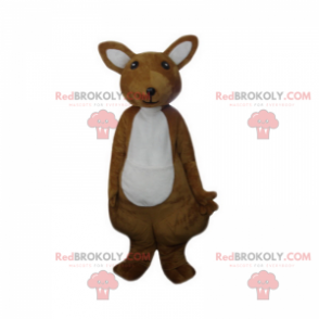 Mascot lille brun og hvid kænguru - Redbrokoly.com
