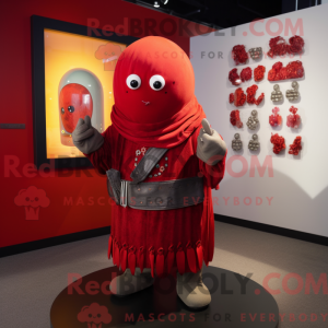 Rød granatmaskotkostyme...