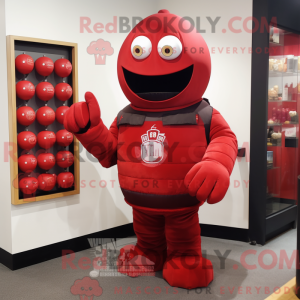 Rød Granat maskot kostume...