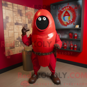 Red Grenade-mascottekostuum...