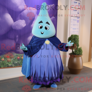Blå majroe maskot kostume...