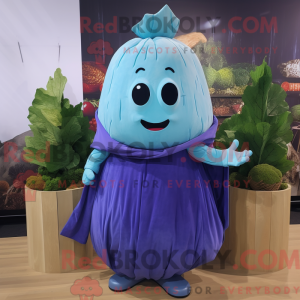 Blue Turnip mascottekostuum...
