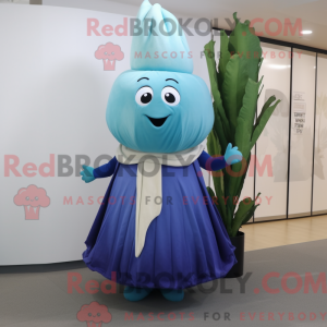 Blå nepe maskot draktfigur...
