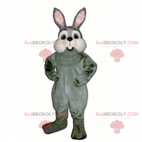 Mascot little gray rabbit and white cheeks - Redbrokoly.com