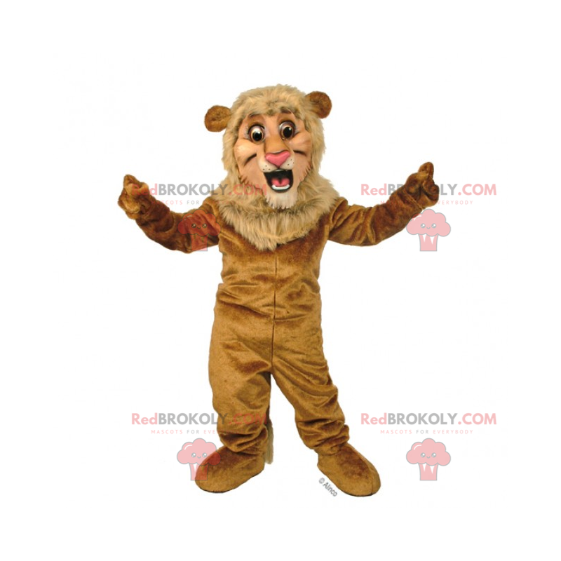 Kleine leeuw mascotte met kleine manen - Redbrokoly.com