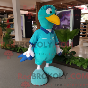 Turkis Dove maskot kostume...