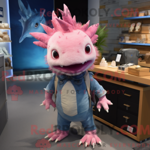 Pink Axolotls maskot...