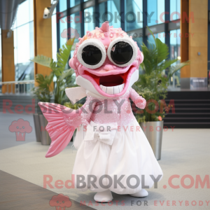 Pink Piranha maskot kostume...