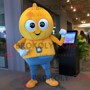 Gul græskar maskot kostume...