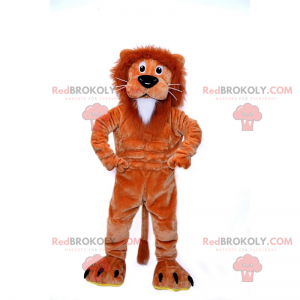 Mascot lille brun og hvid løve - Redbrokoly.com