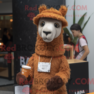 Bruin lama-mascottekostuum...