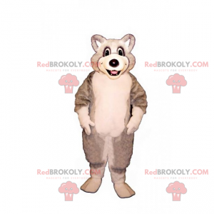 Kleine witte en grijze wolf mascotte - Redbrokoly.com