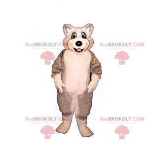 Mascot pequeño lobo blanco y gris - Redbrokoly.com