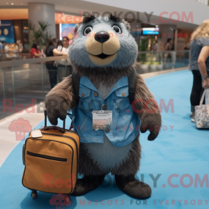 Black Marmot mascot costume...