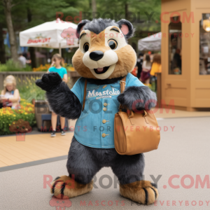 Black Marmot mascot costume...