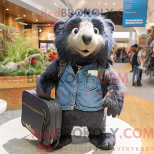Black Marmot mascot costume...