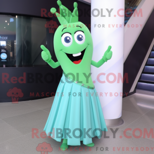 Cyan selleri maskot kostyme...