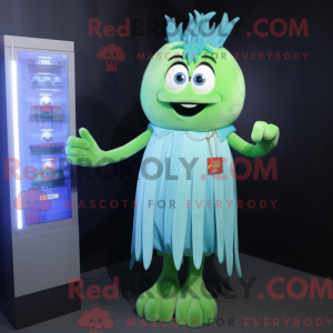 Cyan selleri maskot kostyme...