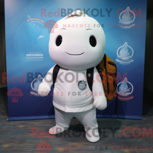 Hvid Narhval maskot kostume...