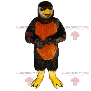 Mascotte de petit oiseau au ventre bicolore - Redbrokoly.com