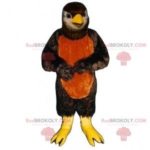 Maskot liten fågel med en tvåfärgad mage - Redbrokoly.com