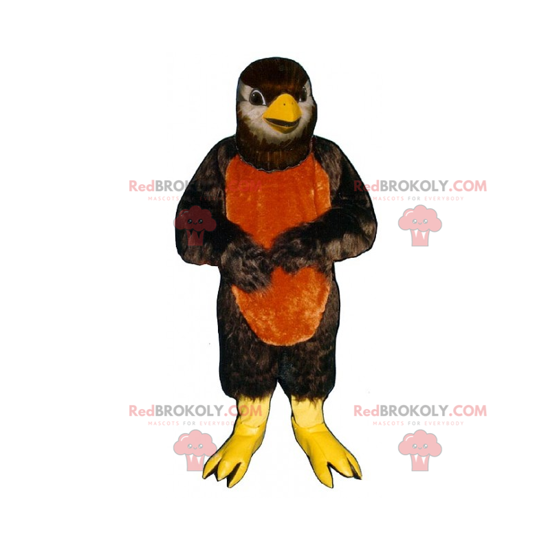 Mascotte uccellino con pancia bicolore - Redbrokoly.com